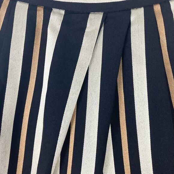 NWOT NEU JOURNAL STANDARD Pant Women 36/S JAPAN Wool Blend Stripe Silver Pleated - Picture 3 of 6